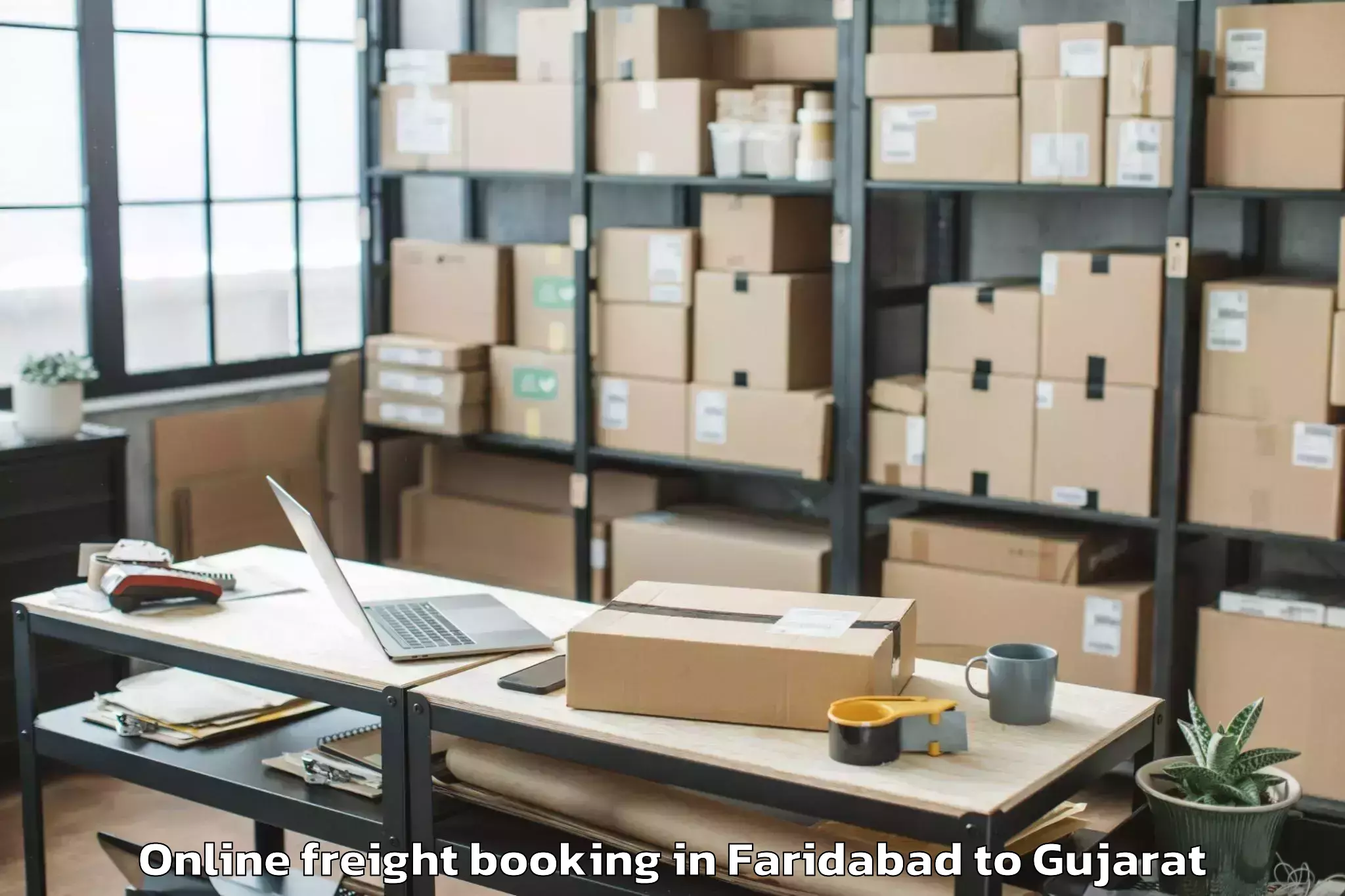 Top Faridabad to Madhavpur Online Freight Booking Available